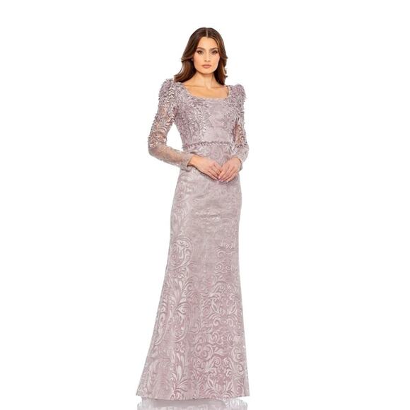 Mac Duggal Dresses & Skirts - Mac Duggal 11187 Embroidered Applique Shoulder Detail Trumpet Gown Size 6 $698